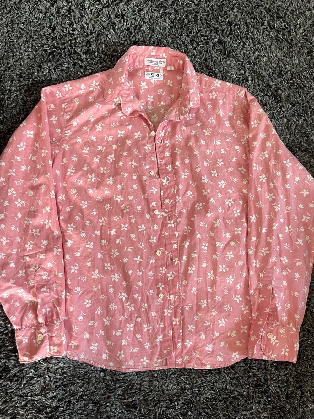 Vintage 80s Ms Sero 100% Cotton Button up Shirt, size 14